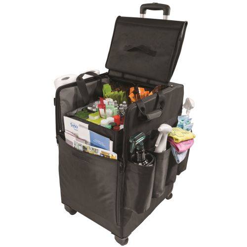 Carrito de Limpieza Grande con Minirruedas Forbes®, Cuatro Ruedas Giratorias, Negro